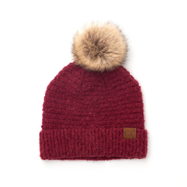 C C® Ultra Soft Fur Pom Beanie