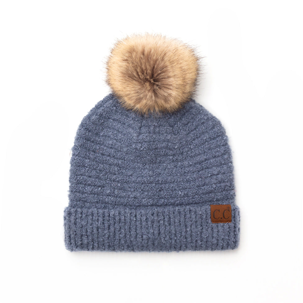C C® Ultra Soft Fur Pom Beanie