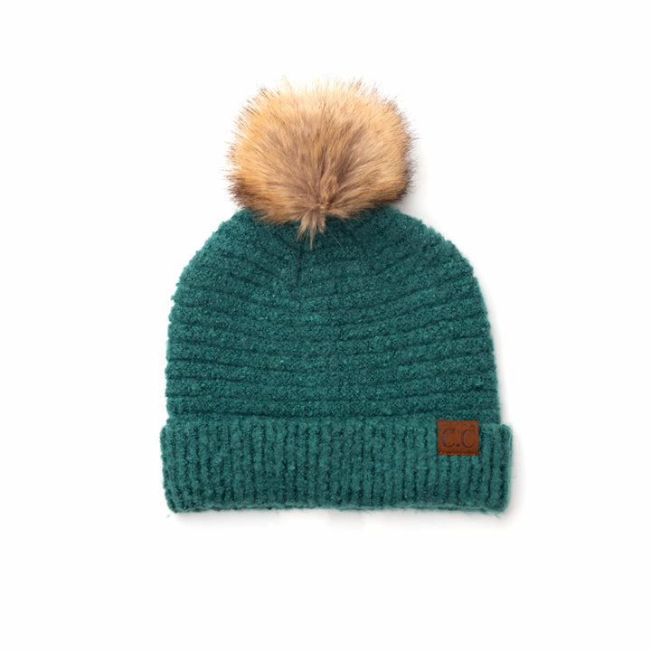 C C® Ultra Soft Fur Pom Beanie