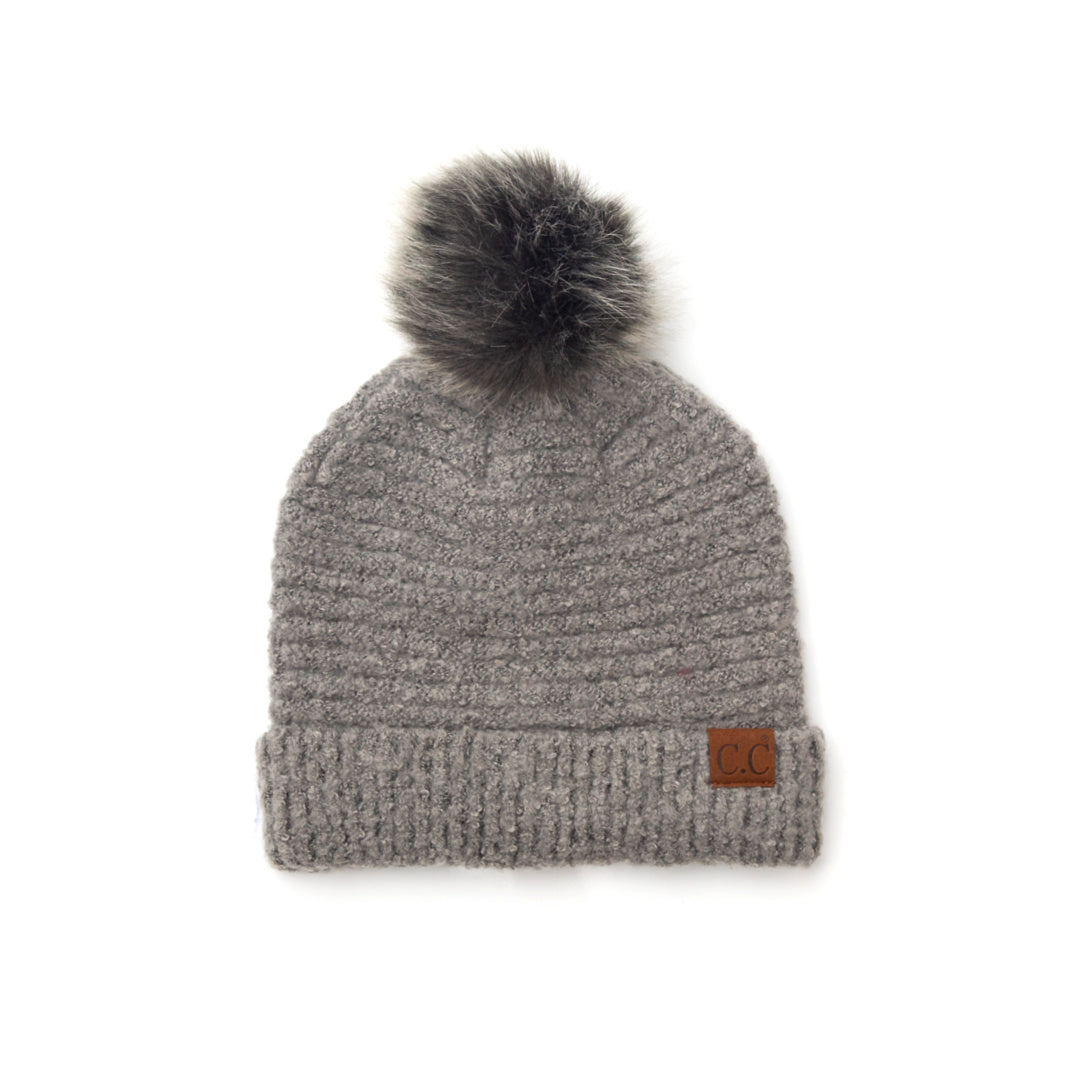C C® Ultra Soft Fur Pom Beanie