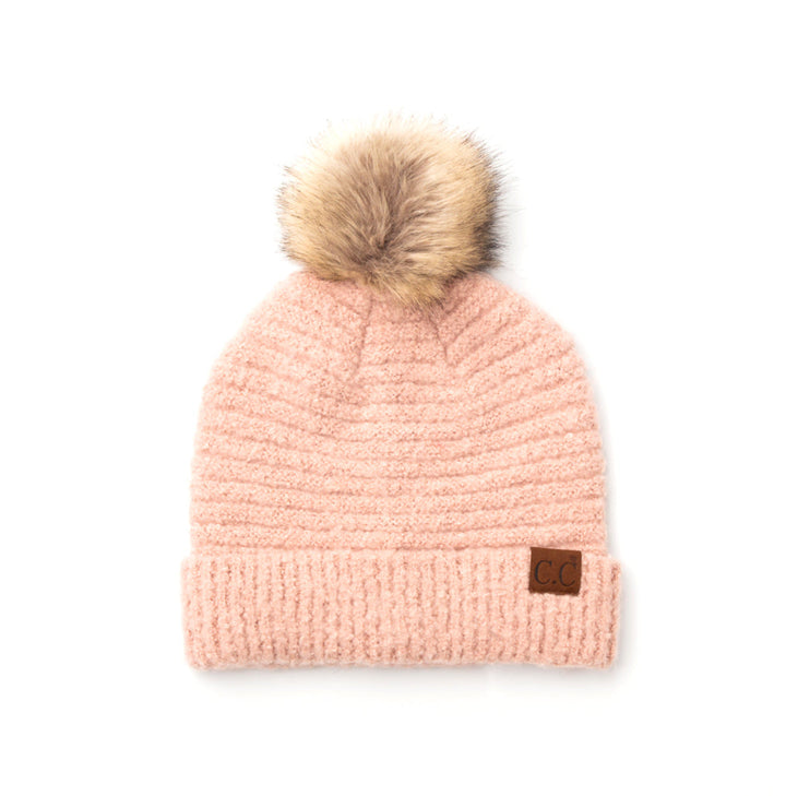C C® Ultra Soft Fur Pom Beanie