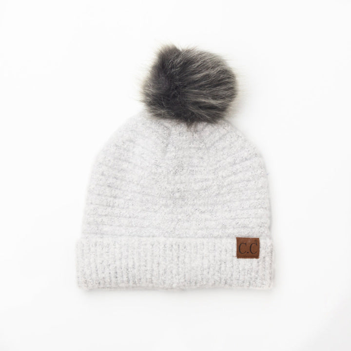 C C® Ultra Soft Fur Pom Beanie