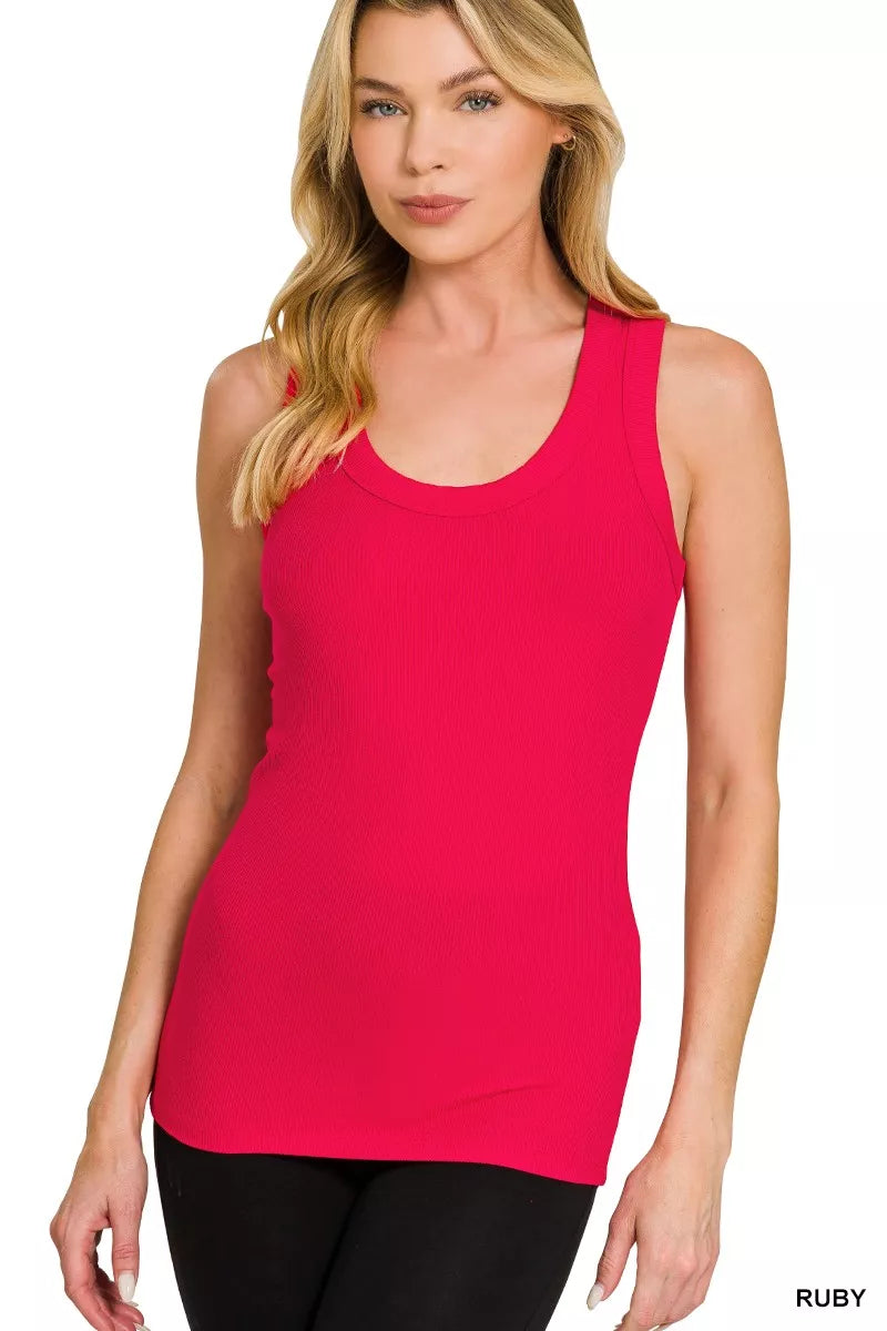 Ruby Zenana Ribbed Scoop Neck Tank Top 2