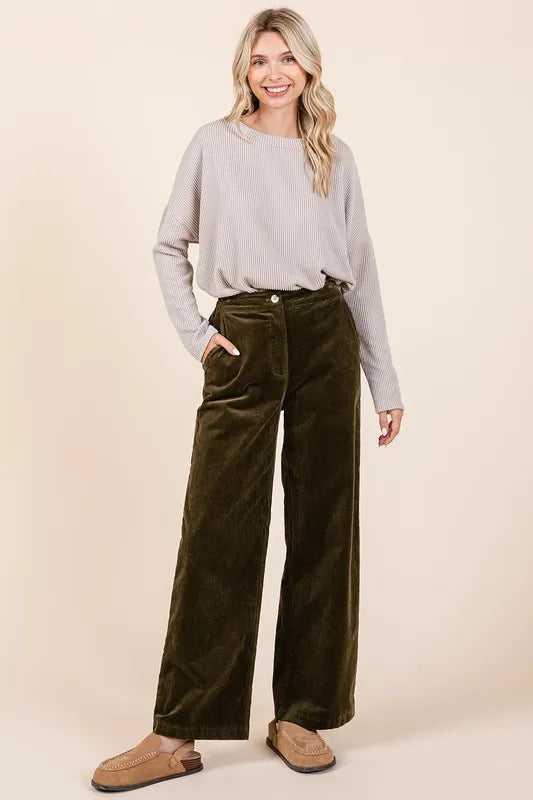 Mittoshop Corduroy Back Elastic Waist Pants 3