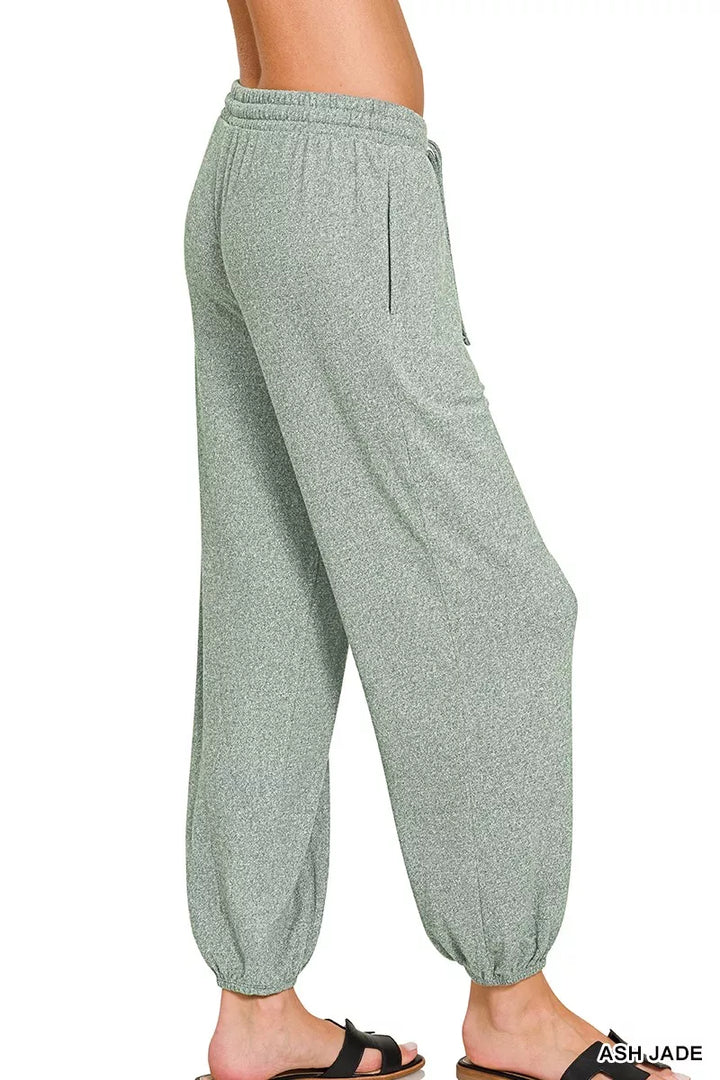 Ash Jade Zenana Soft Melange Hacci Jogger 1