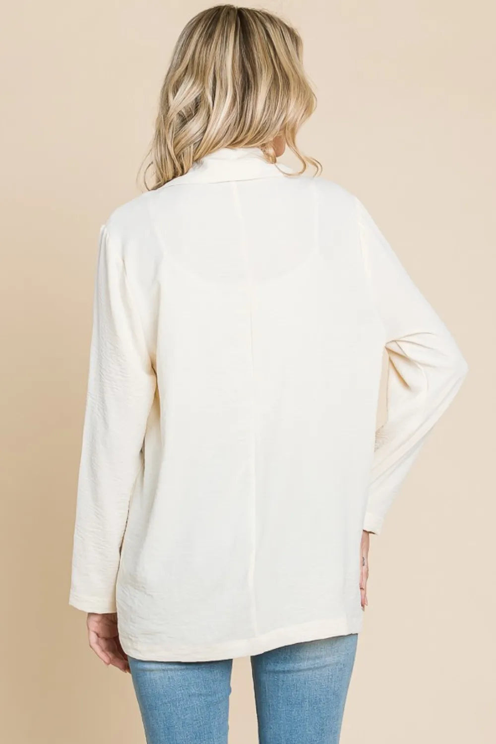 New Ivory Culture Code One Button Long Sleeve Blazer With Pockets