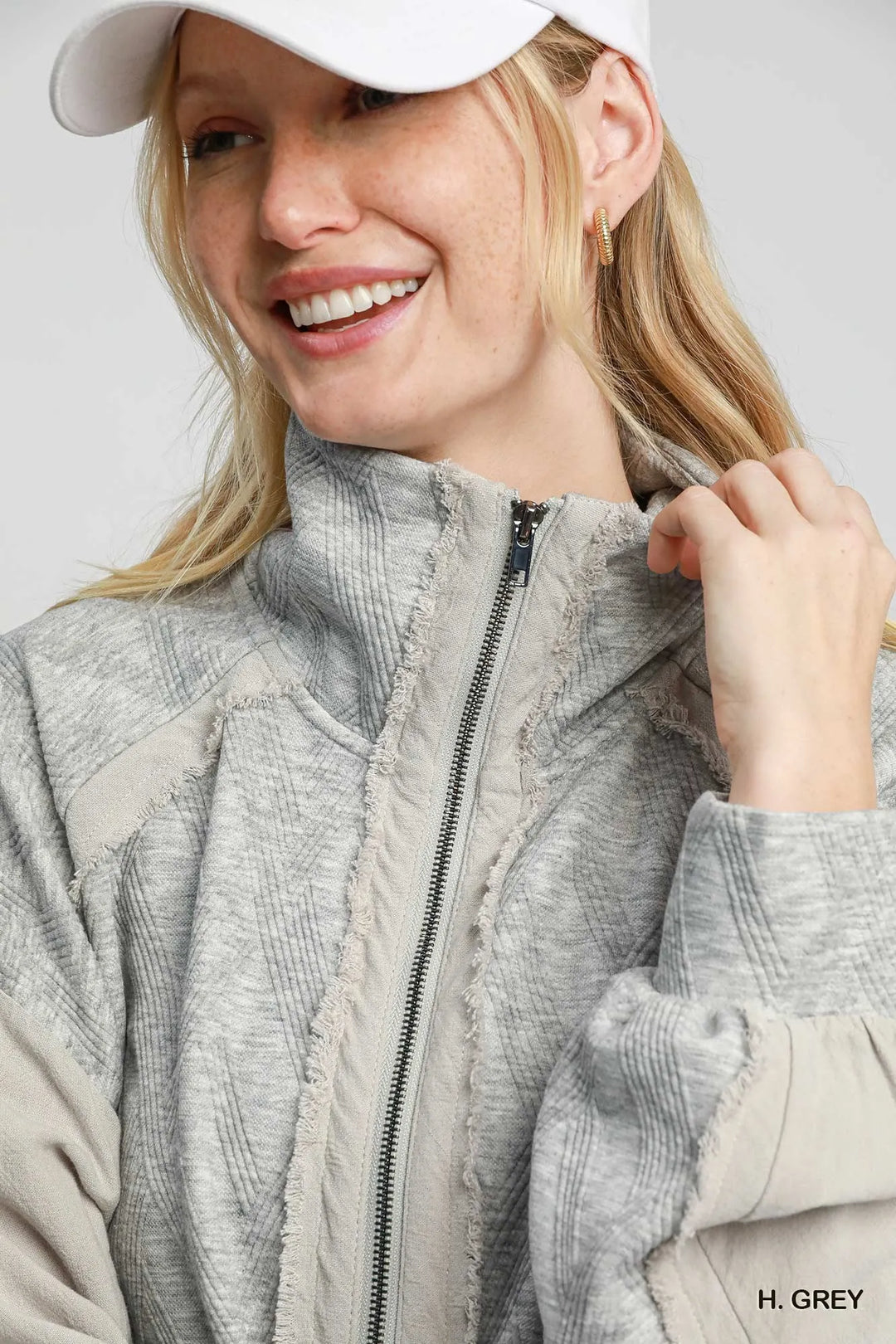 Umgee Two Way Jacquard Zip Up Jacket 1