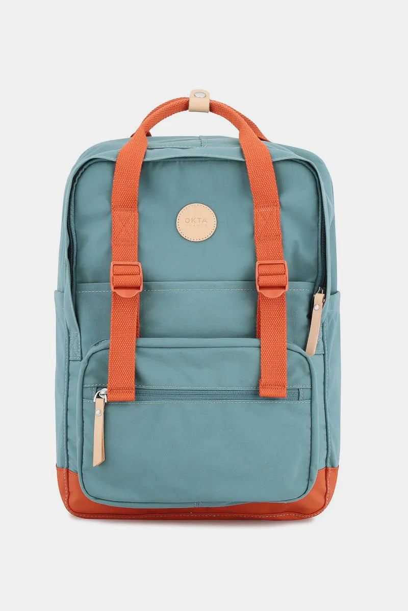 Teal Himawari Waterproof Canvas Backpack Bag With Side Pockets 2