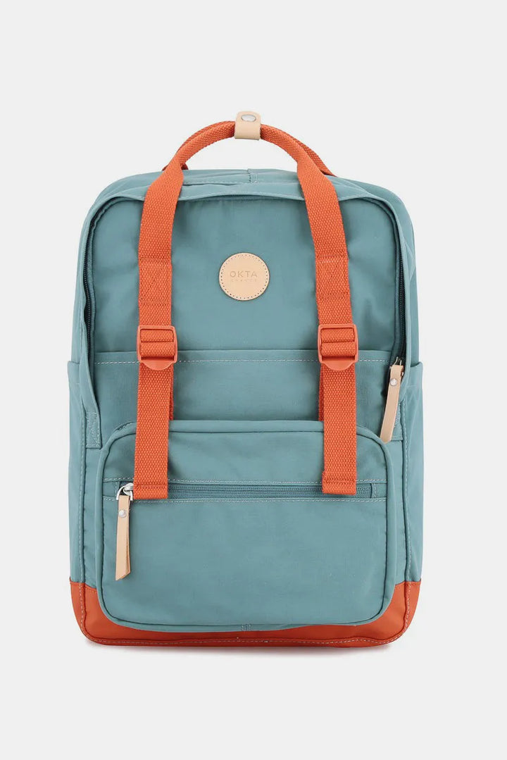 Teal Himawari Waterproof Canvas Backpack Bag With Side Pockets 2