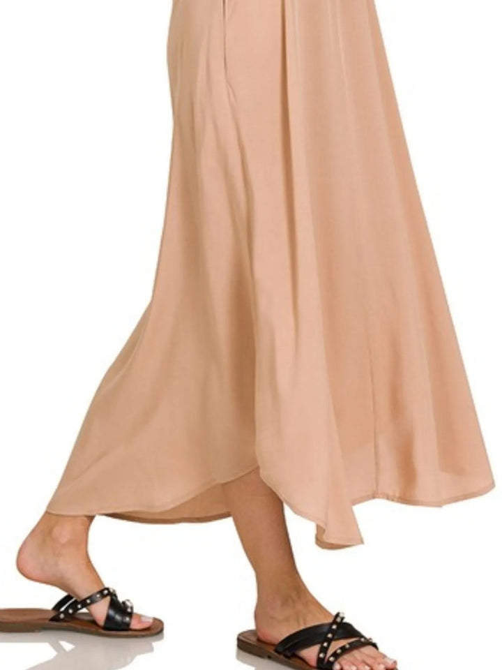Brush Zenana Woven Arc Hem Cami Dress With Flowy Pockets 3