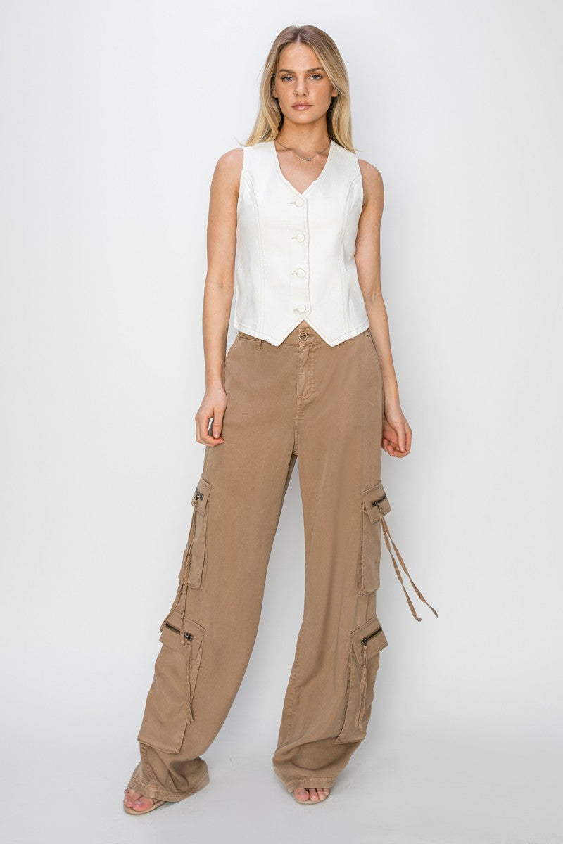 Risen V Neck Button Down Vest 1