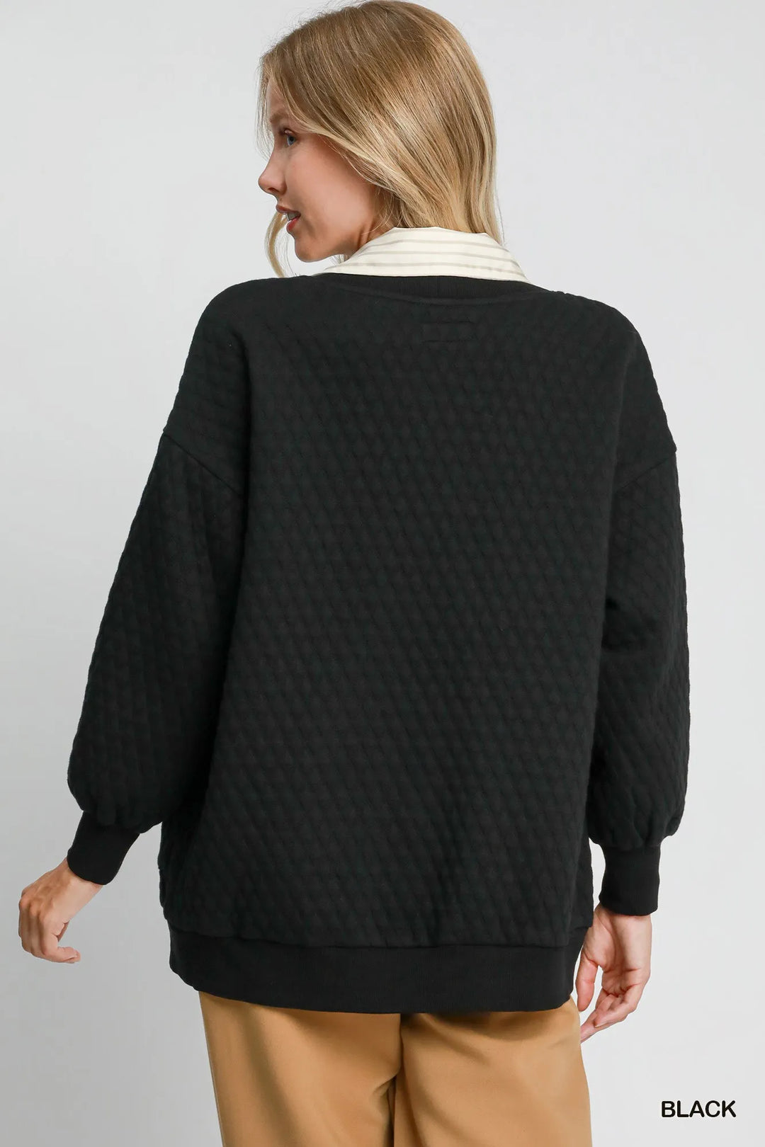 Black Umgee Button Up Jacquard Cardigan