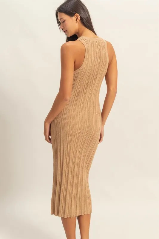 Hyfve Round Neck Bodycon Ribbed Knit Dress 4