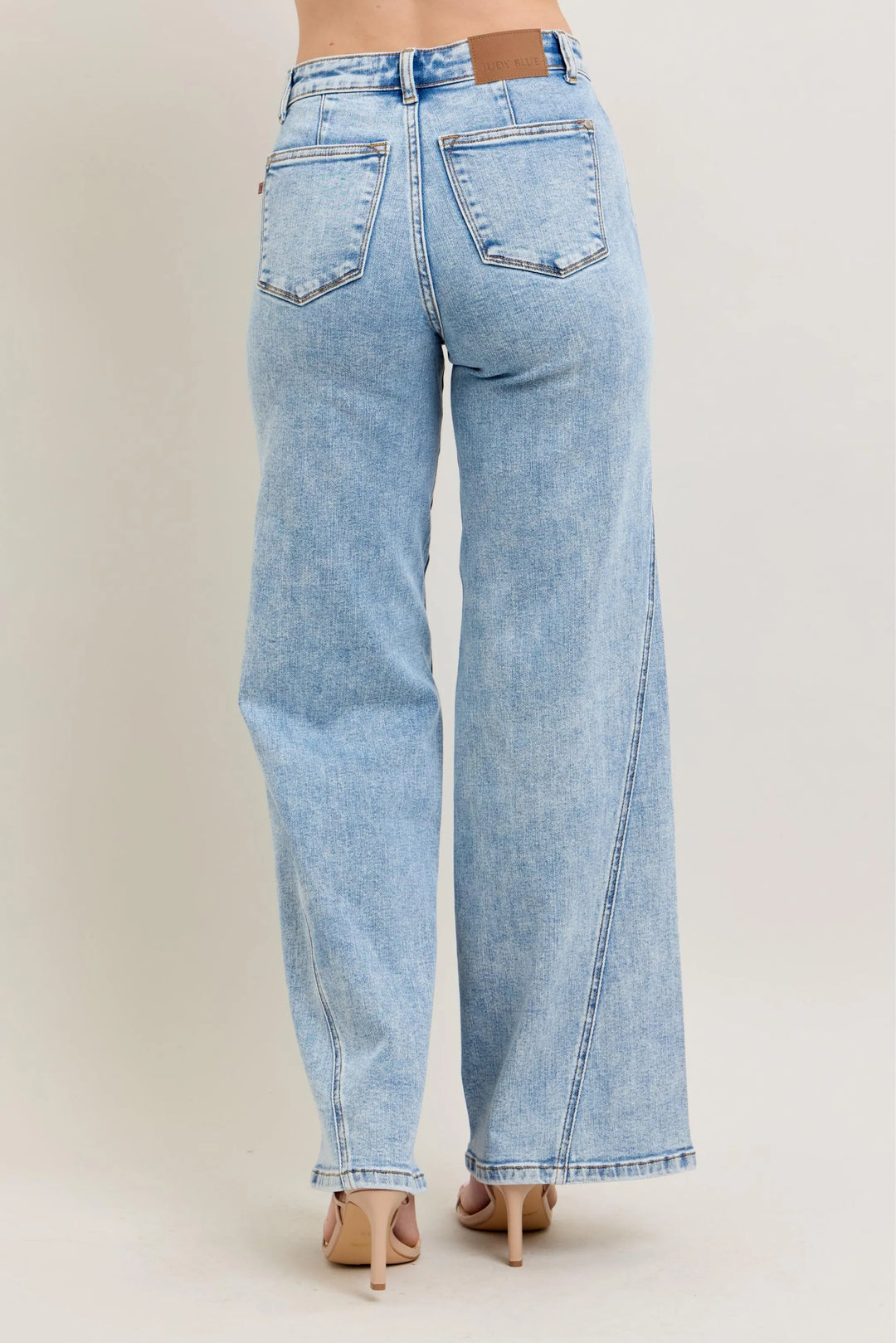 Lt Judy Blue Full Size High Waist Wide Leg Jeans With Skewed Inseam Plus Size