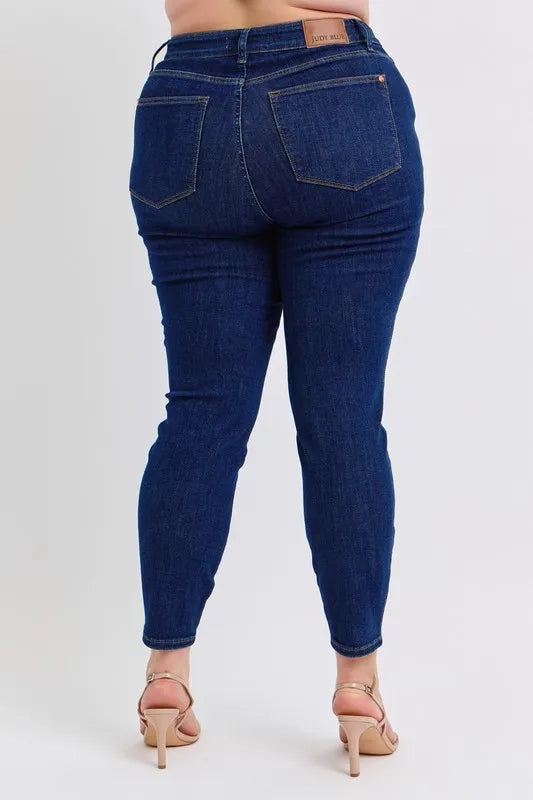 Dk Judy Blue Full Size Mid Rise Tummy Control Classic Skinny Jeans Plus Size
