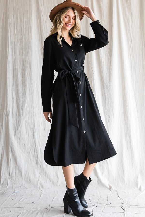 Button Down Shirt Long Dress Plus 30 545P