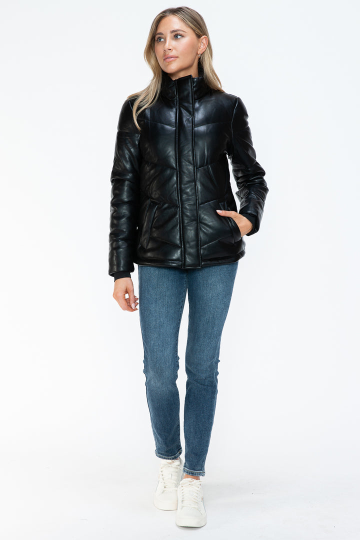 Snobbish Pocketed Zip Up Turtleneck Puffer Jacket 2