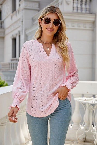 Green Women Long Sleeve Top