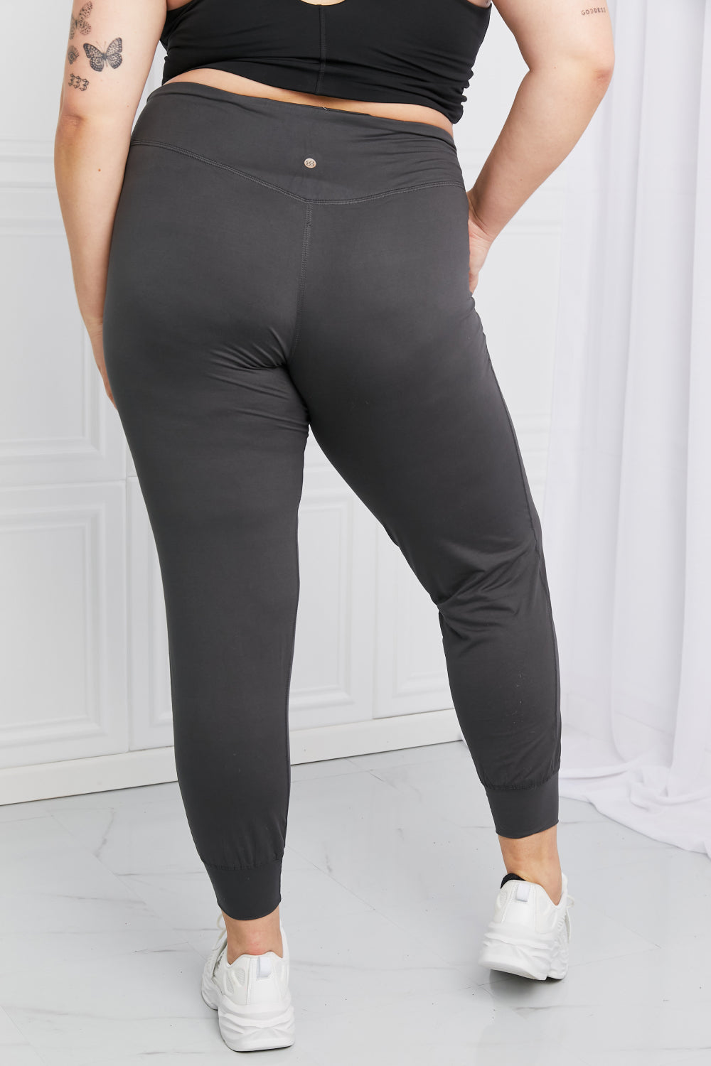 CHARCOAL Leggings Depot Full Size Pocketed High Waist Pants