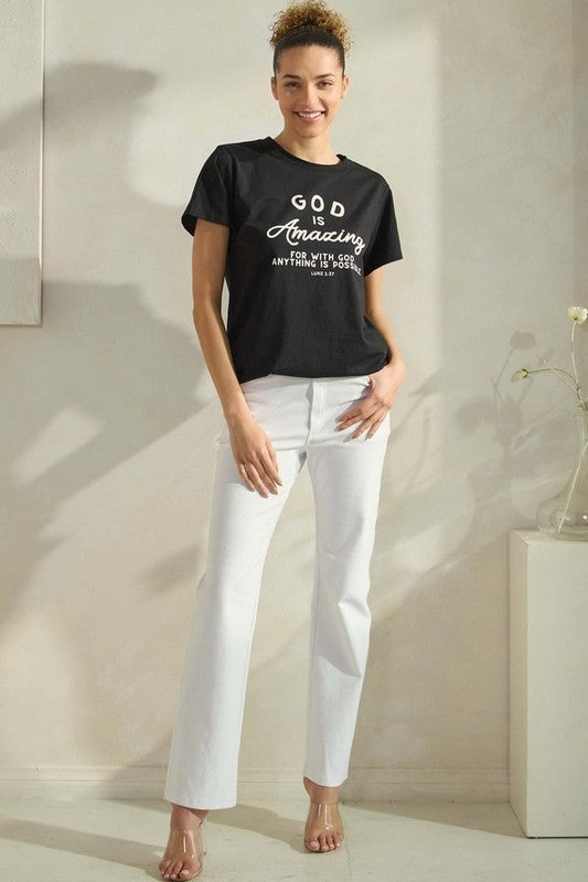 White God Is Amazing Cotton Graphic T Shirt