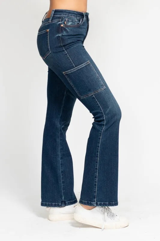 Dk Judy Blue Full Size High Waist Cargo Bootcut Jeans Plus Size