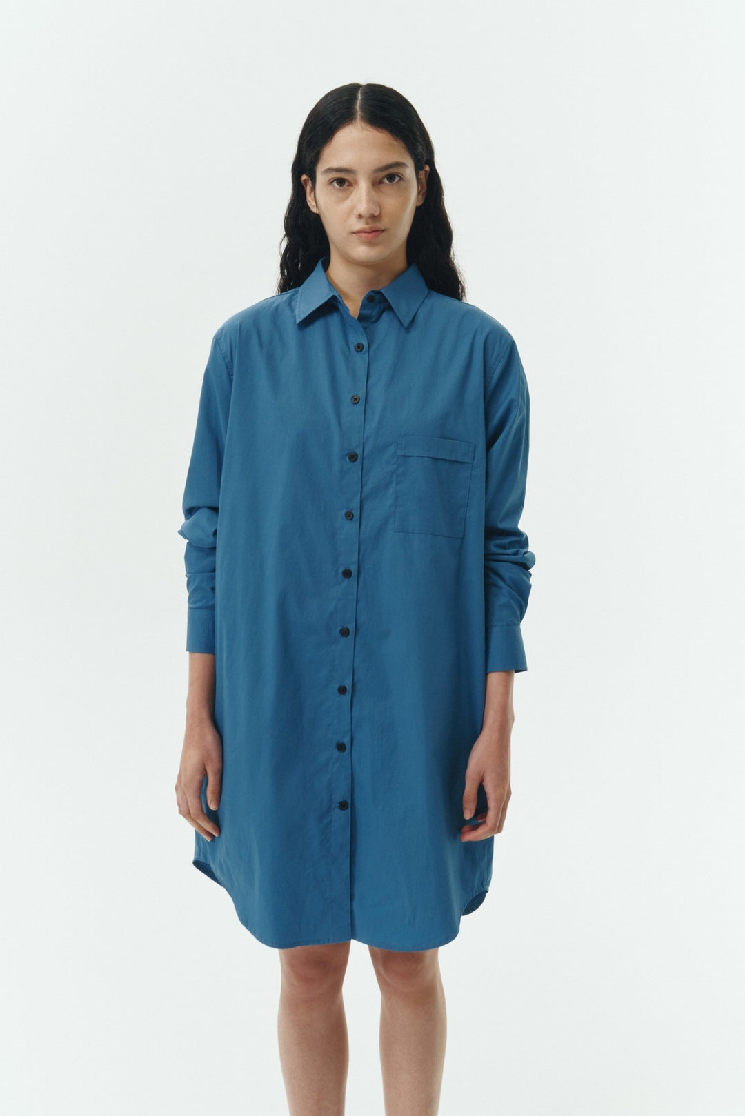 Cloud Gray Cara Solid Shirt Dress