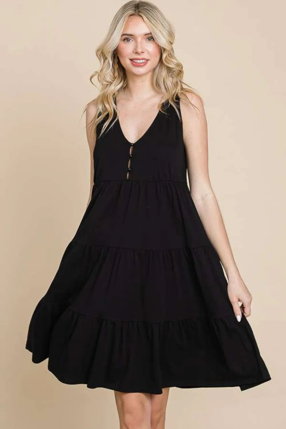 Black Culture Code Racerback Tiered Tank Dress