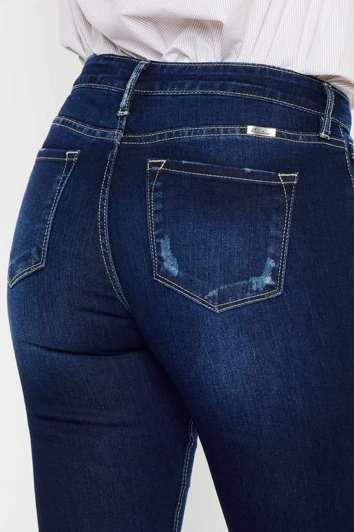 Dark Kancan Mid Rise Slim Flare Jeans