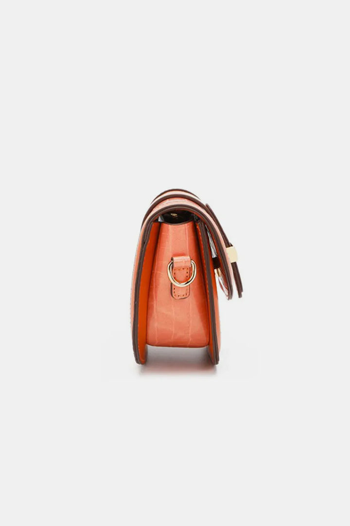 Nicole Lee Usa Croc Embossed Crossbody Bag