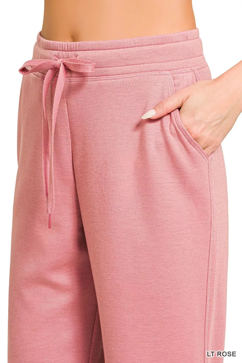 Zenana Drawstring Scuba Joggers With Pockets