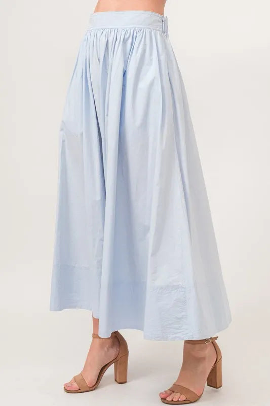 Blue And The Why A Line Flowing Elastic Back Midi Skirt