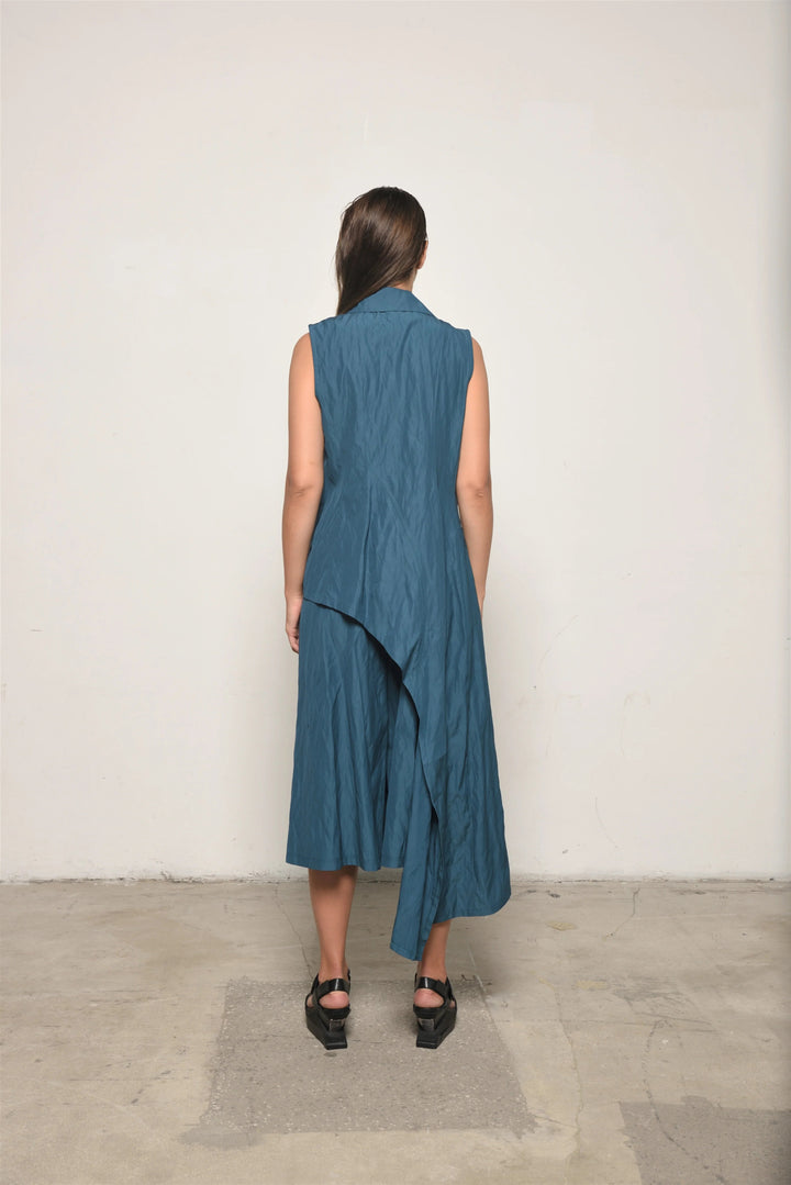 Teal Uneven Vest