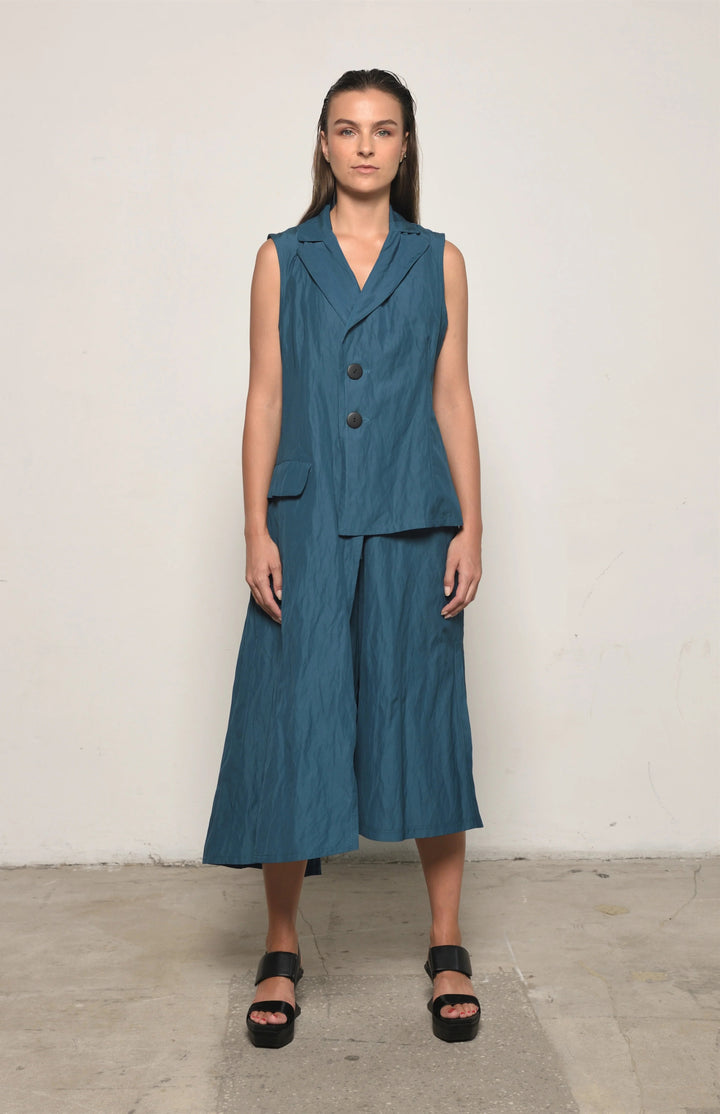 Teal Uneven Vest