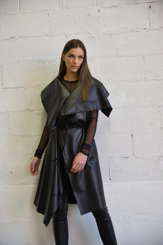 Small Uneven Sleeveless Coat