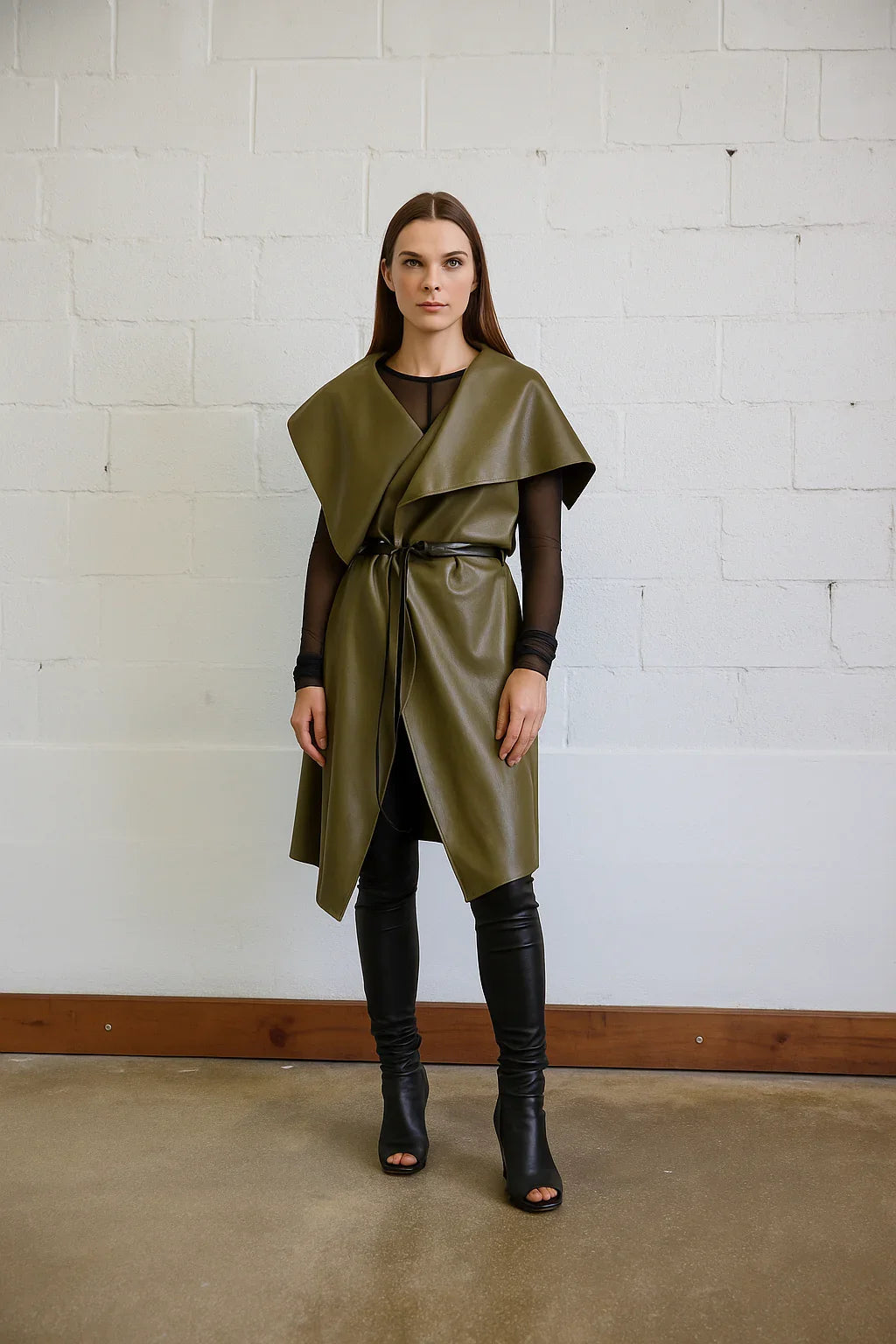 Small Uneven Sleeveless Coat