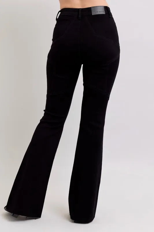 Bk Judy Blue Full Size High Waist Star Seam Detail Flare Plus Size
