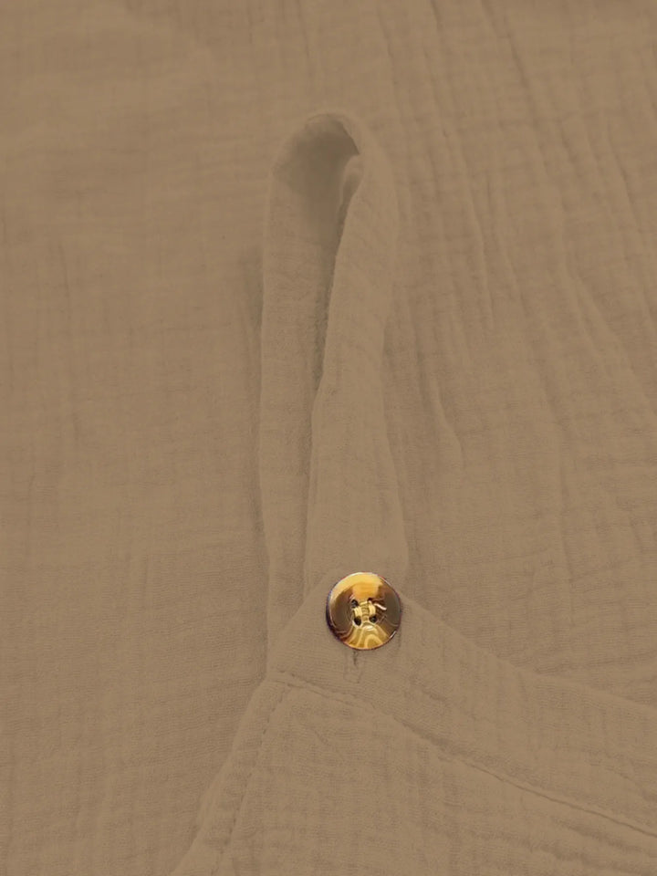 Khaki Full Size Casual Wide Leg Textured Overalls Plus Size