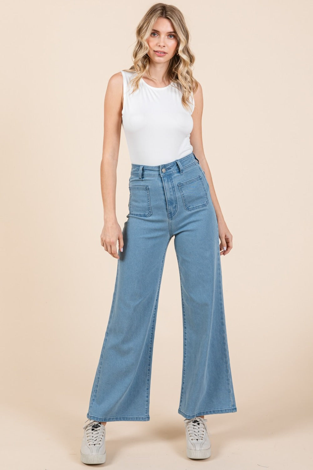 Denim Mittoshop High Waist Wide Leg Jeans