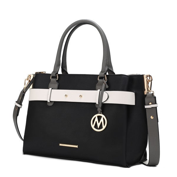 Pink Charcoal Mkf Jamie Womens Satchel Bag By Mia K