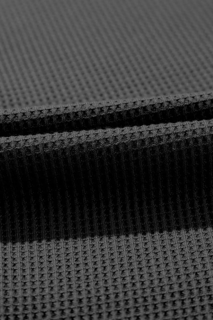 Waffle Sleeveless U Neck Buttons Romper With Pockets