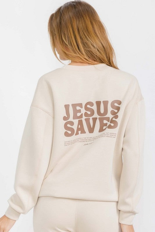 Black Jesus Saves Ultra Comfy Graphic Sweatshirt