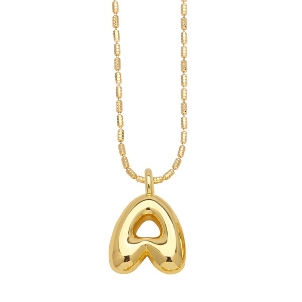 N Water Drop Bubble Letter Initial Letter Necklace