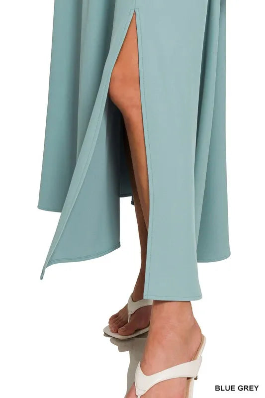Zenana Heavy Woven Span Crop Tee Skirt Set 6