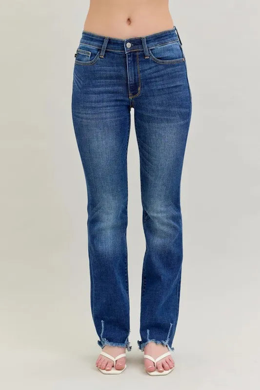 Dk Judy Blue Full Size Mid Rise Non Distressed Hem Bootcut Jeans Plus Size