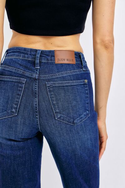 Dark Judy Blue Full Size Tummy Control Straight Jeans Plus Size