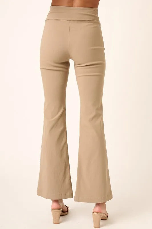 Mocha Mittoshop Surplice V Waist Flare Pants 2