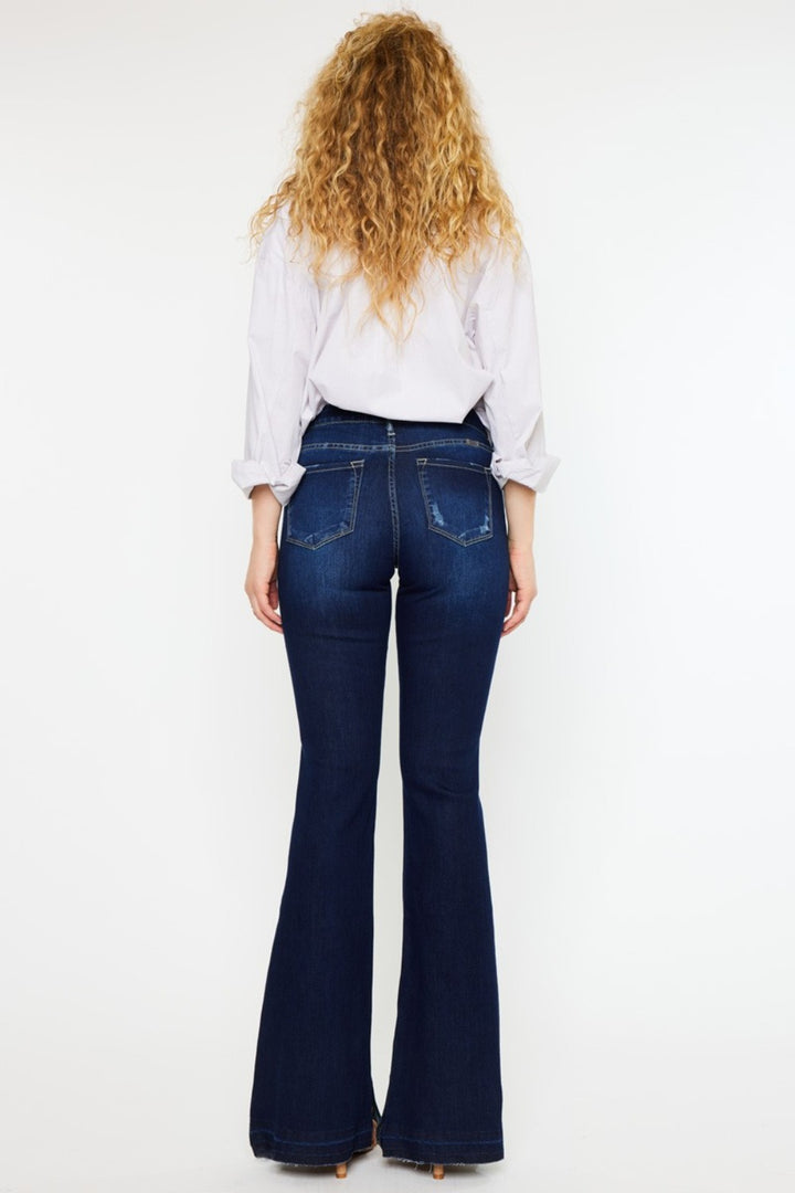 Dark Kancan Mid Rise Slim Flare Jeans