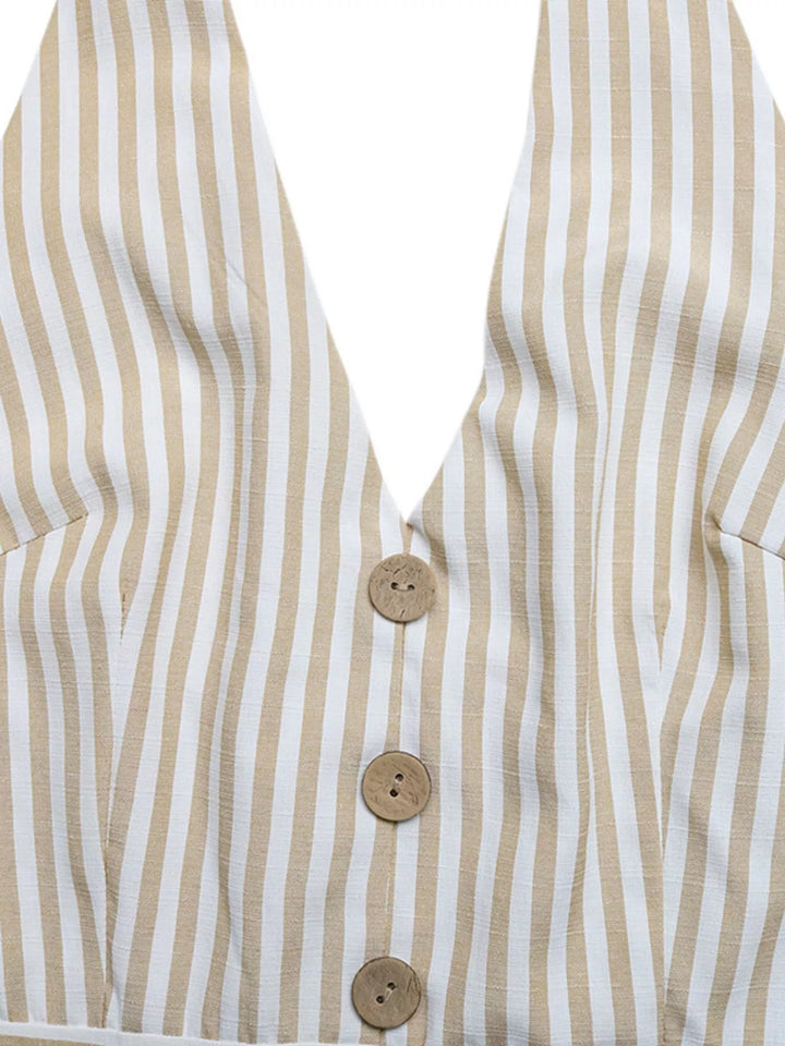 Striped Halter Neck Romper