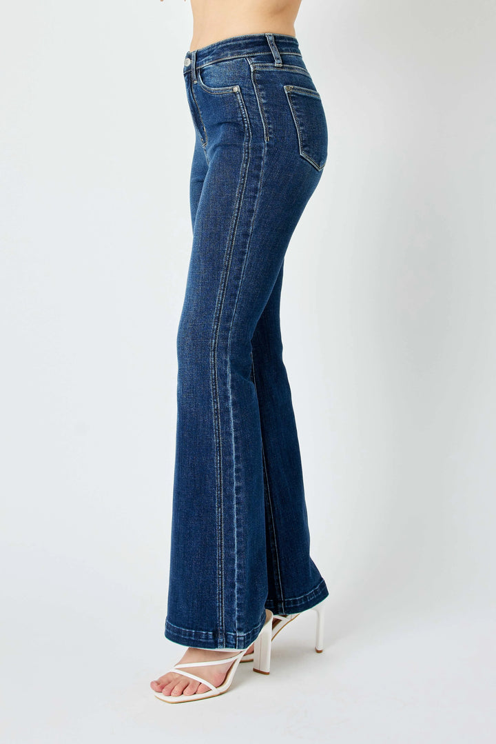 Dk Judy Blue Full Size Hw Angled Side Seam Detail Flare Jeans Plus Size