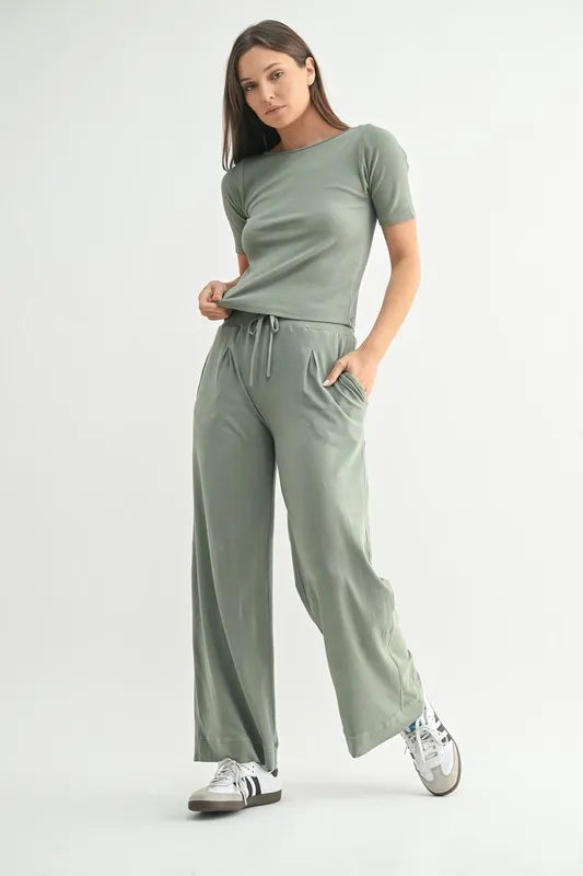 Shadow Mono B Vintage Ease Pima Cotton Tee And Pants Set 1